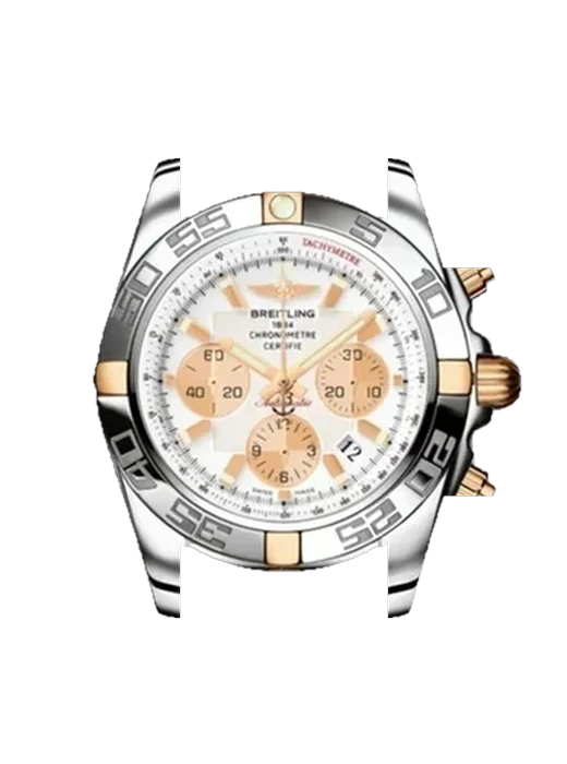 Chronomat B01 44 IB011012A696433X avec Bracelet de montre en cuir de veau vintage marron — Patine naturelle