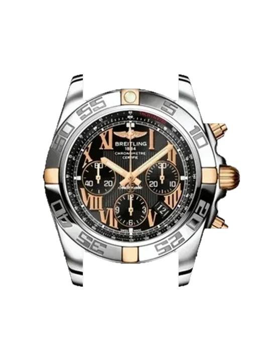 Chronomat B01 44 IB011012B957375C avec Bracelet de montre en cuir de veau vintage marron — Patine naturelle