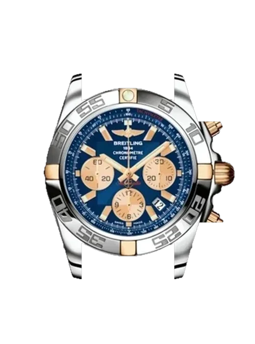 Chronomat B01 44 IB011012C790375C with Blue Alligator and Rubber Hybrid Strap