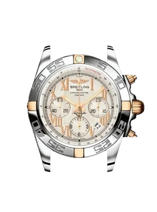 Chronomat B01 44 IB011012G677375A avec Bracelet de montre en cuir de veau vintage marron — Patine naturelle