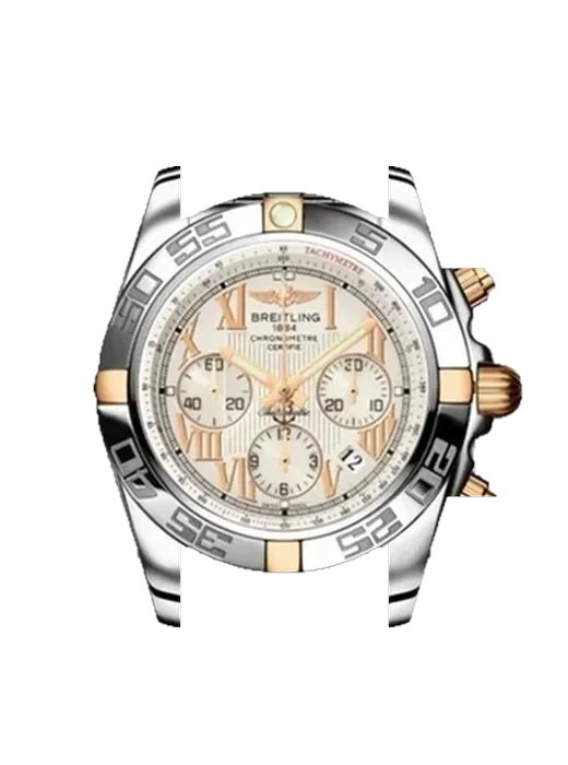 Chronomat B01 44 IB011012G677375C avec Bracelet de montre en cuir de veau vintage marron — Patine naturelle