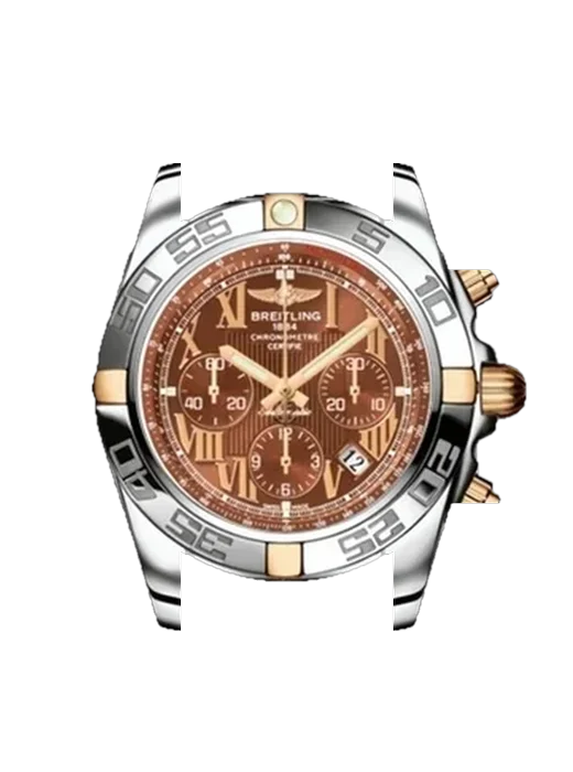 Chronomat B01 44 IB011012Q567375A with Vintage Brown Calfskin Strap — Natural Patina
