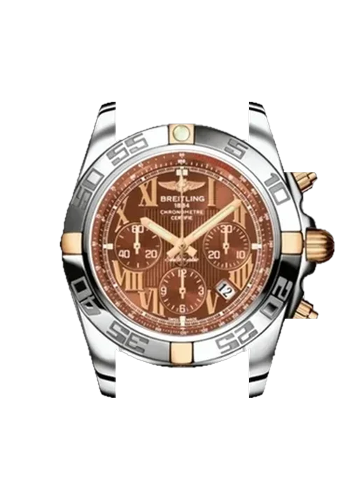 Chronomat B01 44 IB011012Q567375C avec Bracelet de montre en cuir de veau vintage marron — Patine naturelle