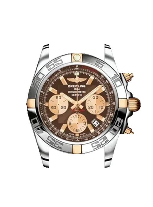 Chronomat B01 44 IB011012Q576375C with Vintage Brown Calfskin Strap — Natural Patina