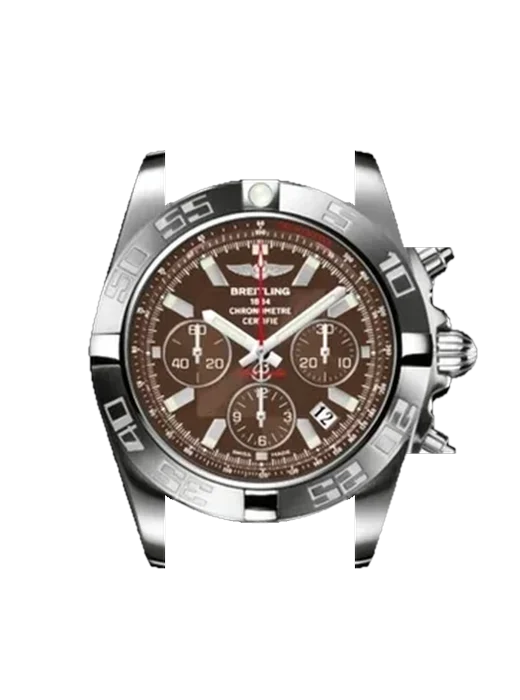Chronomat B01 44 JB011010Q587377J con Cinturino Vitello Vintage Marrone — Patina Naturale