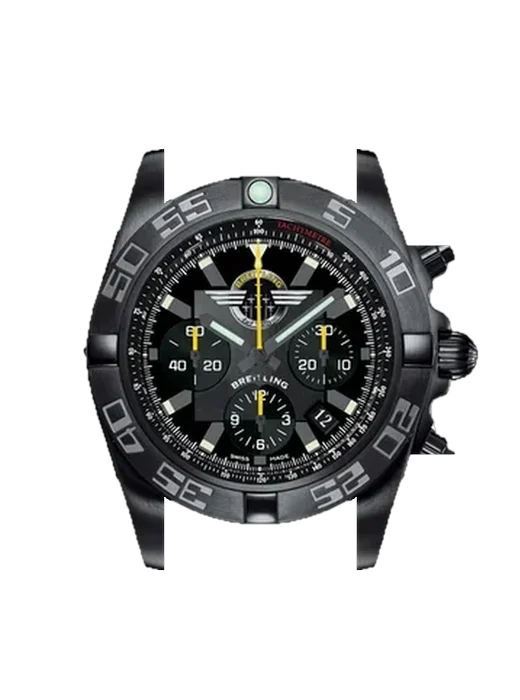 Chronomat B01 44 MB01109L.BD48.109W avec Bracelet de montre en cuir de veau vintage marron — Patine naturelle
