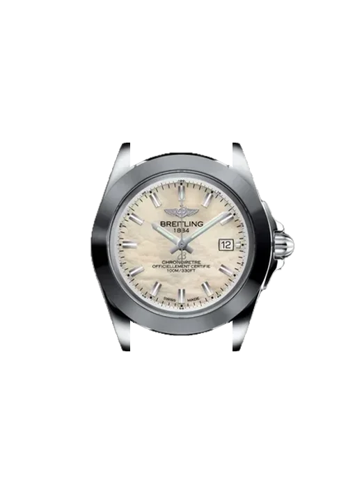 Galactic W7133012/A800/777P/A14BA.1 mit Rotes Saffiano-Armband mit ecrufarbenen Nähten