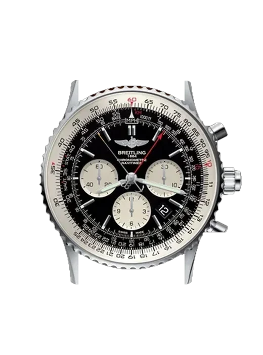 Navitimer AB031021/BF77/754P/A20BA.1 mit Vintage Kalbslederarmband Braun — Natürliche Patina