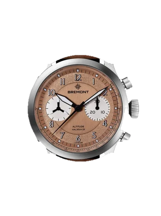 Altitude ALTITUDE-CHRONOGRAPH-PULSOGRAPH-VALJOUX-23 with Vintage Brown Calfskin Strap — Natural Patina