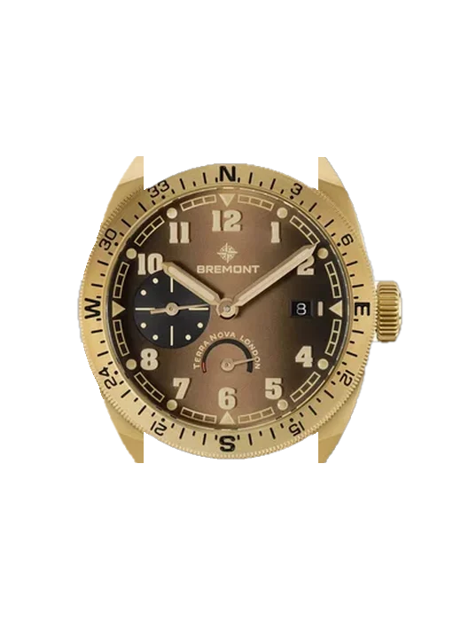 Limited TN40-PWR-BZ-BR-B avec Bracelet de montre en cuir de veau vintage marron — Patine naturelle