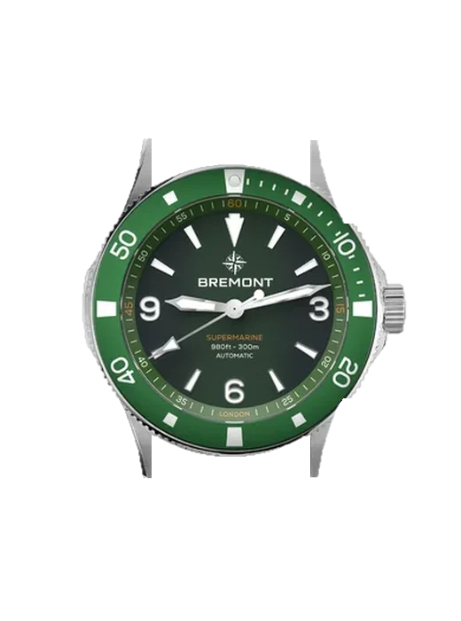 New SM40-ND-SS-GN-B avec Bracelet Hybride Alligator et Caoutchouc Bleu