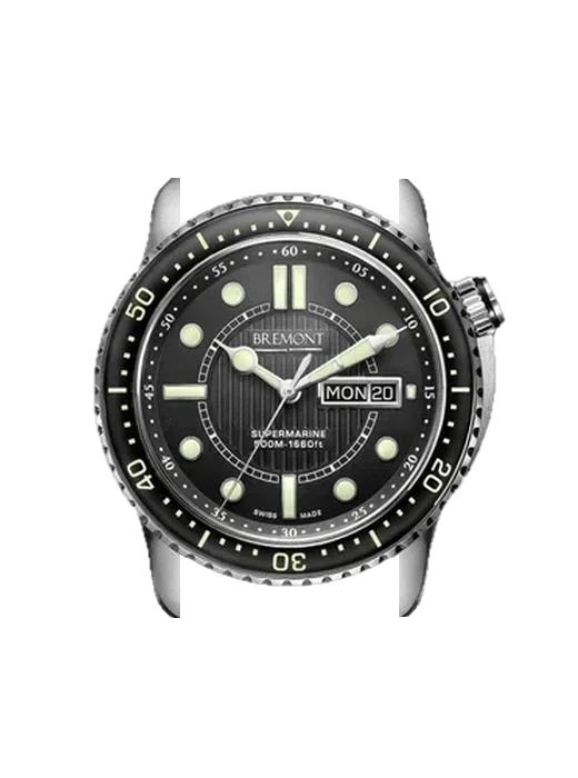 Supermarine S500BKbr avec Bracelet de montre en cuir de veau vintage marron — Patine naturelle
