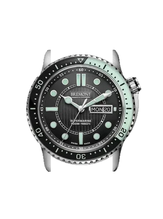 Supermarine S500BKGNbr con Cinturino Vitello Vintage Marrone — Patina Naturale