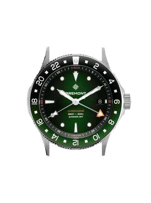Supermarine SM40-GMT-SS-GNBK-R-S avec Bracelet Grand Cavalier Cuir Orange