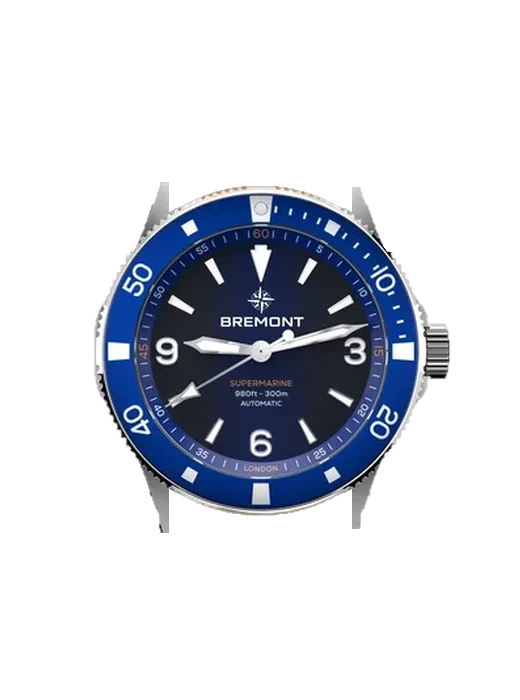 Supermarine SM40-ND-SS-BL-L-S con Correa Grand Cavalier de cuero naranja