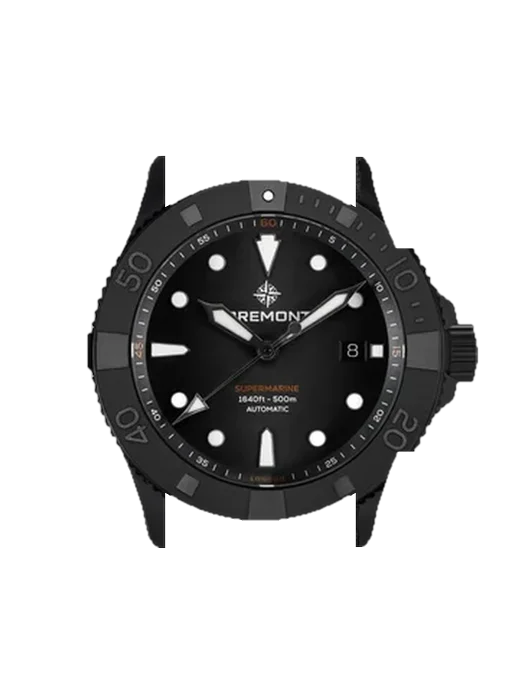 Supermarine SM43-DT-BKCER-BK-N-S avec Bracelet de montre en cuir de veau vintage marron — Patine naturelle