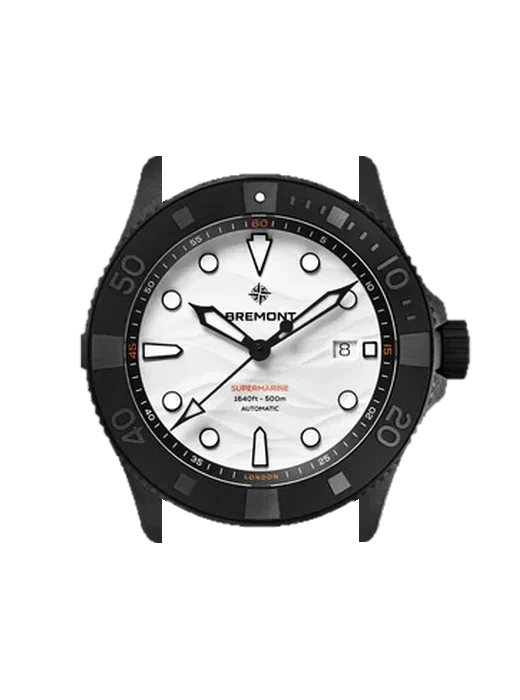 Supermarine SM43-DT-BKCER-WH-N-S avec Bracelet de montre en cuir de veau vintage marron — Patine naturelle