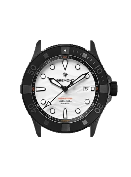 Supermarine SM43-DT-BKCER-WH-R-S avec Bracelet de montre en cuir de veau vintage marron — Patine naturelle