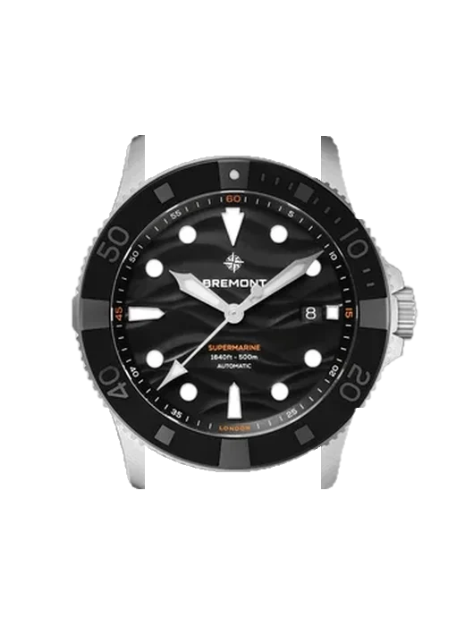 Supermarine SM43-DT-SS-BK-B con Cinturino Vitello Vintage Marrone — Patina Naturale
