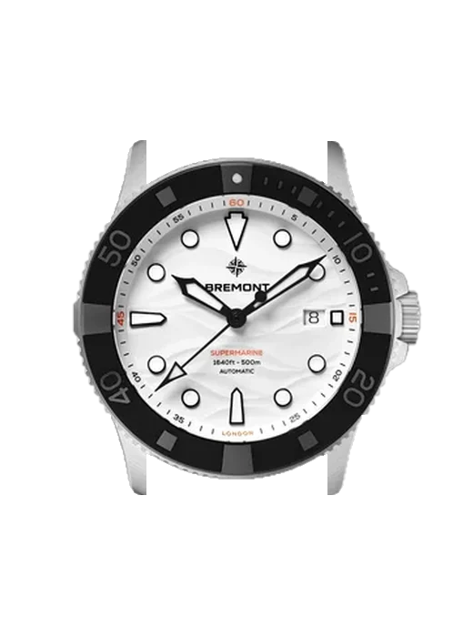 Supermarine SM43-DT-SS-WH-B with Vintage Brown Calfskin Strap — Natural Patina
