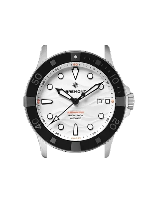 Supermarine SM43-DT-SS-WH-R-S mit Vintage Kalbslederarmband Braun — Natürliche Patina