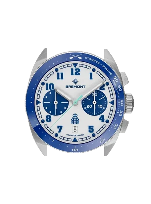 Terra TERRA-NOVA-42-5MM-HRR-CHRONOGRAPH-BRACELET-WATCH with Blue Alligator and Rubber Hybrid Strap