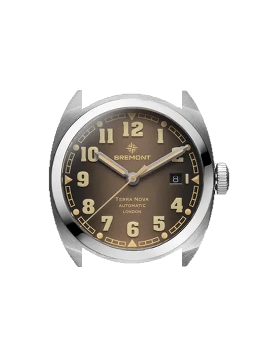 Terra TN40-DT-SS-BR-B with Vintage Brown Calfskin Strap — Natural Patina