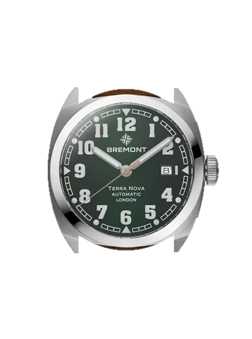 Terra TN40-DT-SS-GN-L-S with Vintage Brown Calfskin Strap — Natural Patina