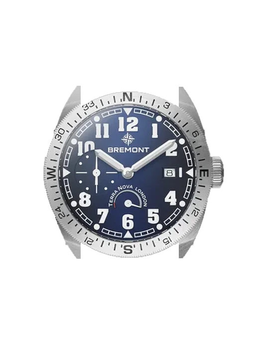 Terra TN40-PWR-SS-BL-B mit Hybrid Armband aus Alligator und Kautschuk Blau