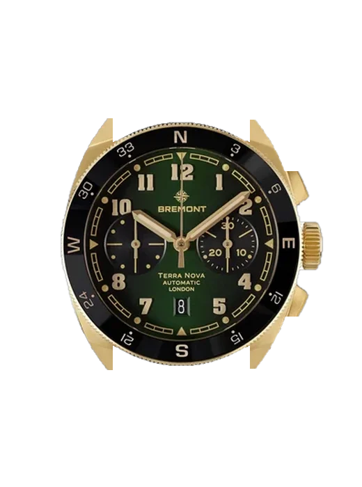 Terra TN42-CHR-BZ-GN-N-S mit Hybrid Armband aus Alligator und Kautschuk Blau