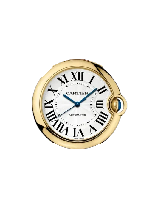 Ballon Blue de Cartier W6900356 avec Bracelet de montre en cuir de veau vintage marron — Patine naturelle
