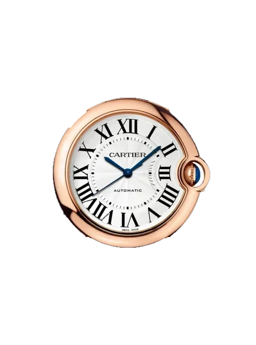 Ballon Blue de Cartier W6900456 with Vintage Brown Calfskin Strap — Natural Patina