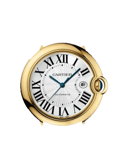 Ballon Blue de Cartier W6900551 con Correa de piel de becerro vintage marrón — Patina natural
