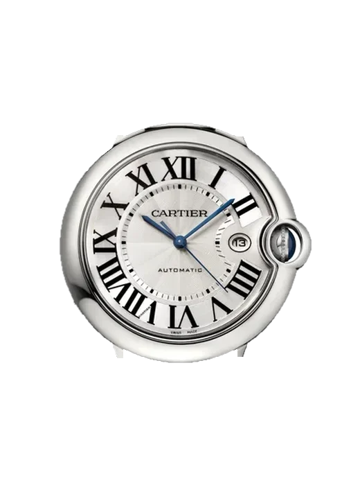 Ballon Blue de Cartier W69012Z4 with Vintage Brown Calfskin Strap — Natural Patina