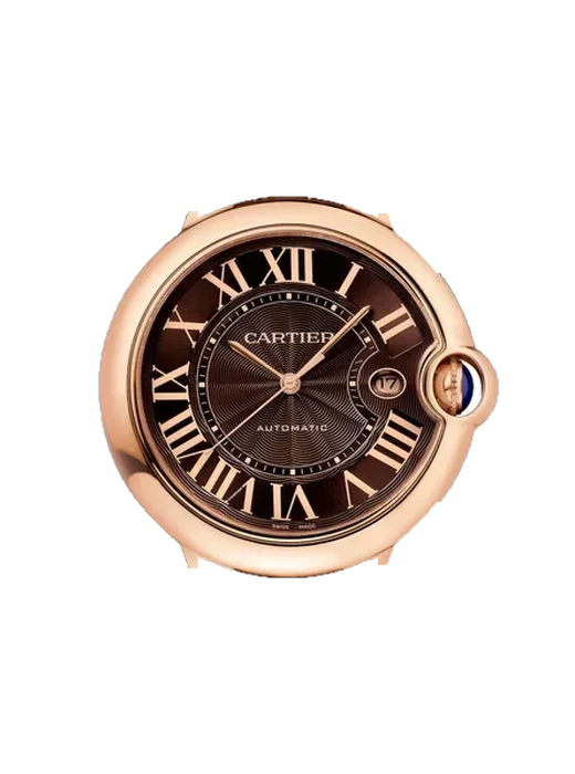 Ballon Blue de Cartier W6920037 mit Vintage Kalbslederarmband Braun — Natürliche Patina