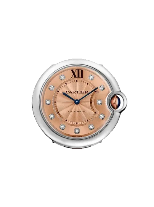 Ballon Blue de Cartier WE902054 con Correa de piel de becerro vintage marrón — Patina natural