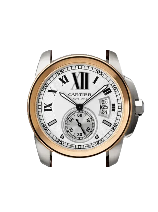 Calibre de Cartier W7100039 con Correa Grand Cavalier de cuero naranja