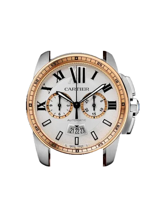 Calibre de Cartier W7100043 con Cinturino Grand Cavalier Cuir Arancione