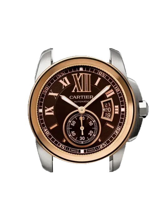 Calibre de Cartier W7100050 mit Grand Cavalier Cuir Armband Orange