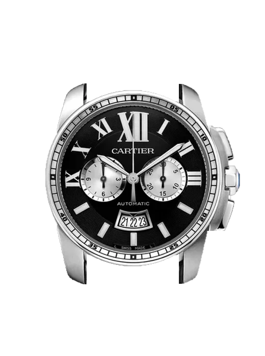 Calibre de Cartier W7100060 with Grand Cavalier Leather Strap Orange