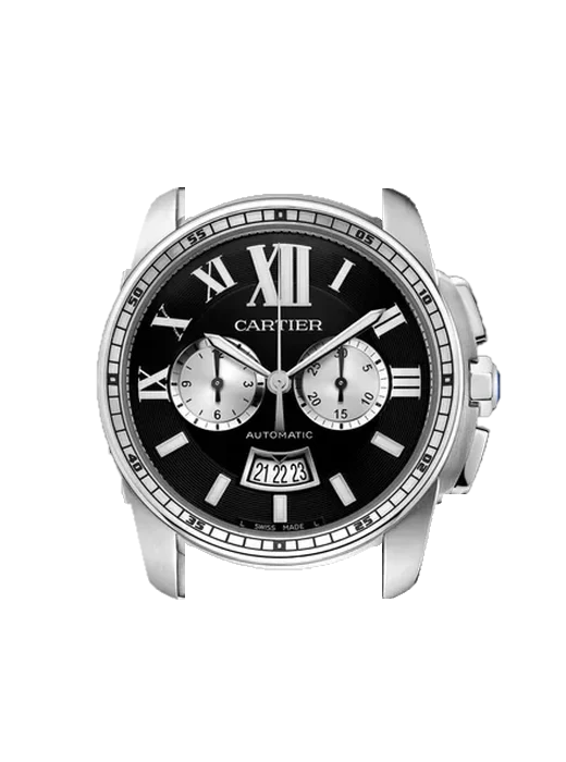 Calibre de Cartier W7100061 con Cinturino Grand Cavalier Cuir Arancione