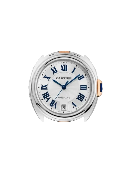 Clé de Cartier W2CL0003 avec Bracelet de montre en cuir de veau vintage marron — Patine naturelle