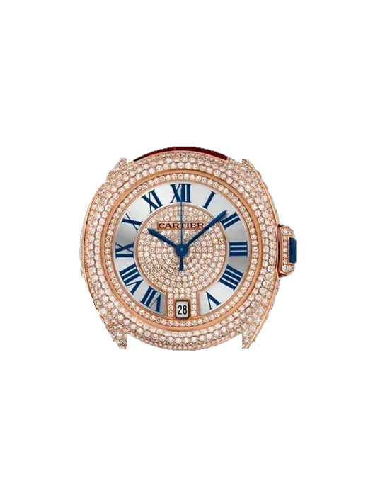 Clé de Cartier WJCL0036 avec Bracelet de montre en cuir de veau vintage marron — Patine naturelle