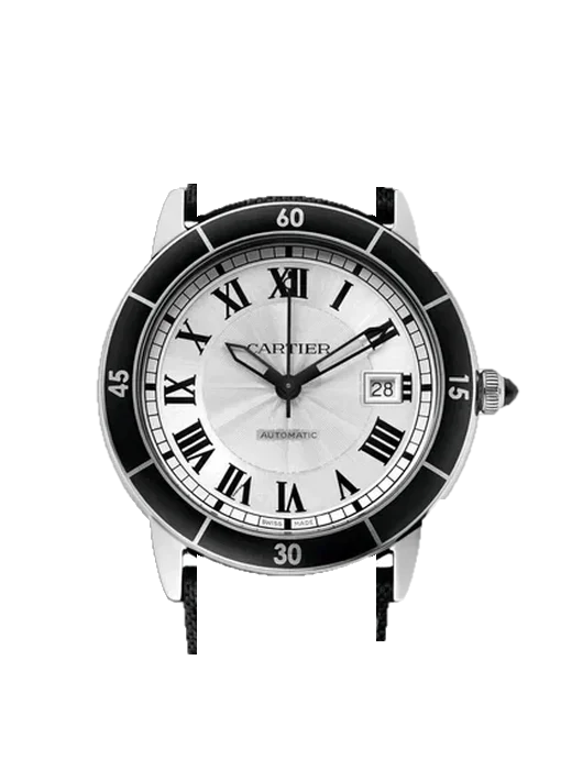 Ronde de Cartier WSRN0002 con Cinturino Vitello Vintage Marrone — Patina Naturale
