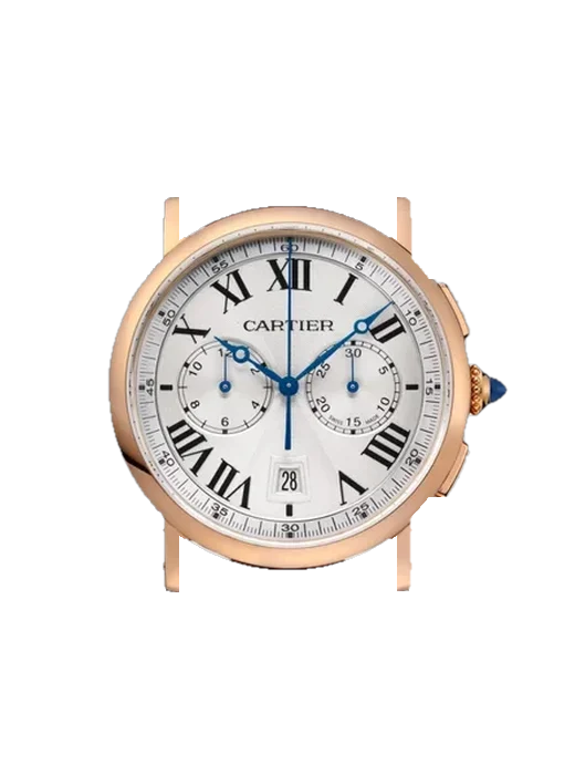 Rotonde de Cartier W1556238 con Correa de piel de becerro vintage marrón — Patina natural