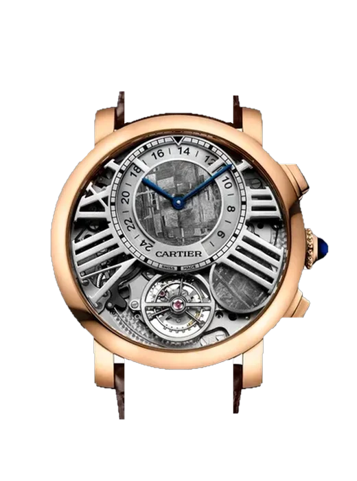 Rotonde de Cartier WHRO0013 with Vintage Brown Calfskin Strap — Natural Patina
