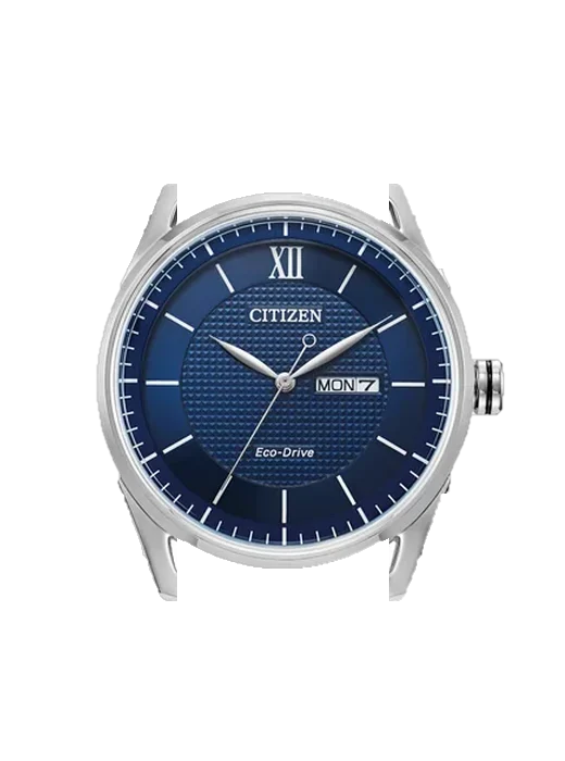Eco-Drive AW0081-54L con Correa de piel de becerro vintage marrón — Patina natural