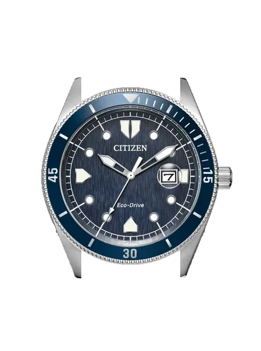 Eco-Drive AW1886-59L avec Bracelet de montre en cuir de veau vintage marron — Patine naturelle