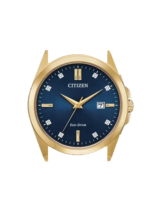 Eco-Drive BM7103-51L con Correa de piel de becerro vintage marrón — Patina natural
