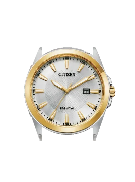 Eco-Drive BM7534-59A mit Vintage Kalbslederarmband Braun — Natürliche Patina